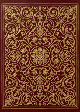 The card back used in PlayBurst card games: a gold filigree pattern on deep red.